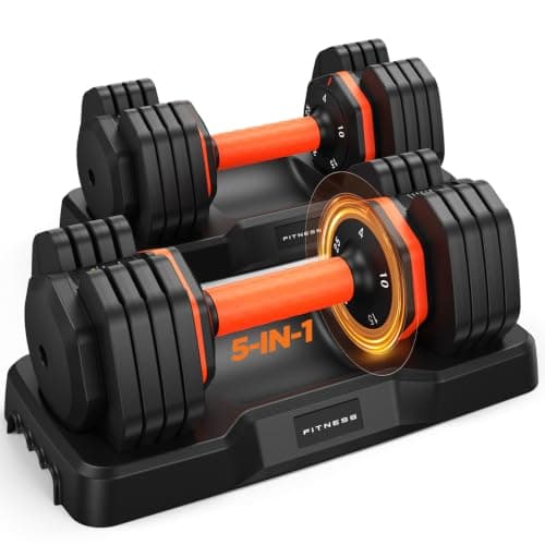 5-in-1 Adjustable Dumbbell Set (25 lb)