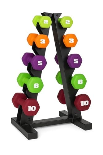 CAP Color Series Neoprene Dumbbell Set, 56 lb, with Rack
