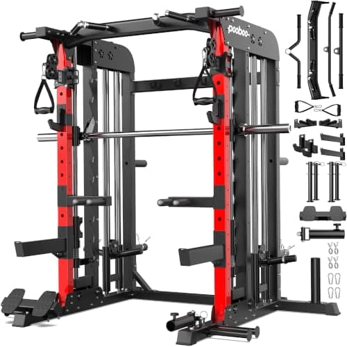 pooboo P43 Power Cage with Smith Machine